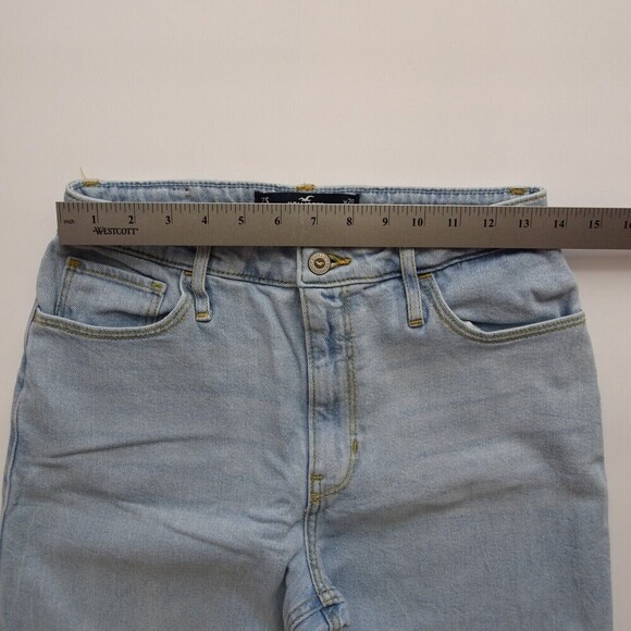 HOLLISTER Women's Jeans Cuffed Ankle Denim Stretch Light Wash Relaxed W28 L29 - Picture 8 of 13